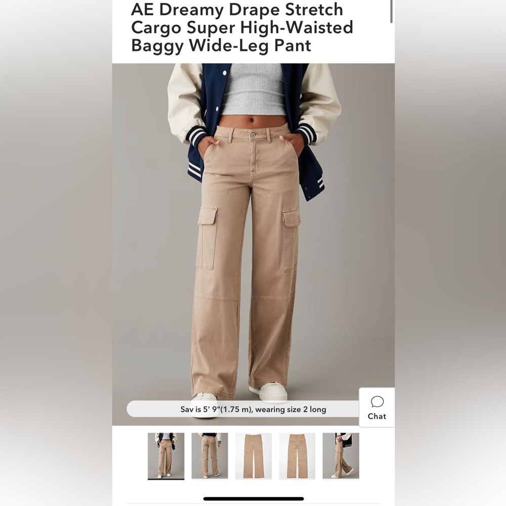 AE Dreamy Drape Cargo Wide Leg Cargo Pants